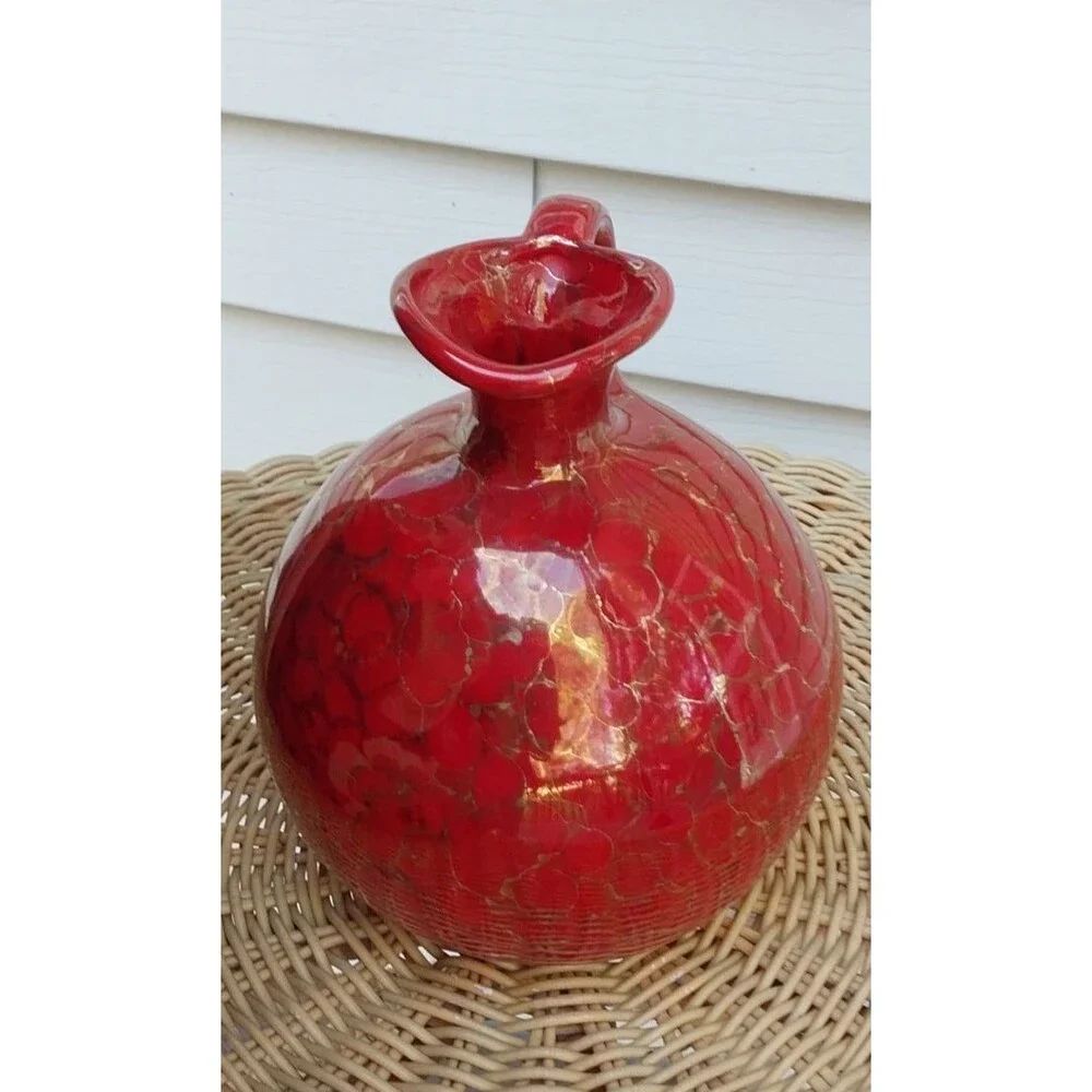 Vintage Crackled Style Art Studio Pottery Hand Crafted Pitcher/Vase/Ewer